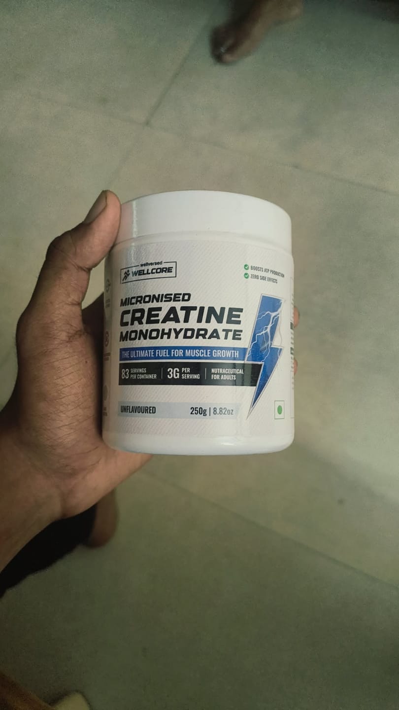 Customer photo review of Wellcore - Micronised Creatine Monohydrate (250g, 83 Servings)