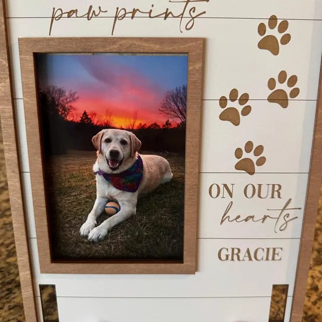 Customer photo review of Pet Memorial Photo Frame With Collar Holder