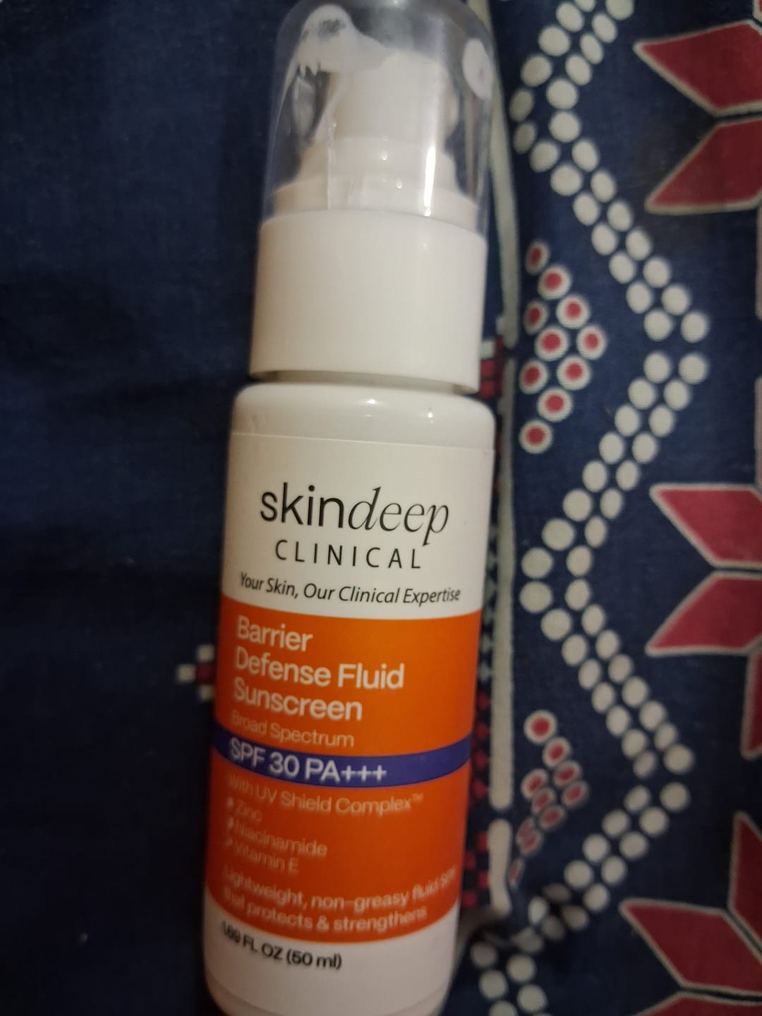 Customer photo review of Barrier Defense Fluid Sunscreen