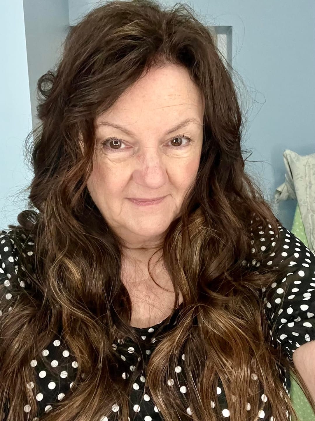 Customer photo review of Virgin Flat Silk Weft Hair Extensions Dark Brown Balayage #DU