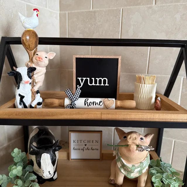 Customer photo review of Kitchen Themed Tiered Tray Decor Bundle