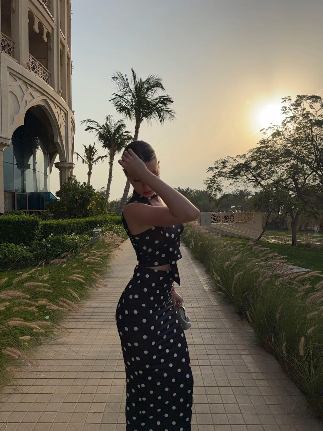 Customer photo review of Nia Strapless Dot Print Two-Piece Set