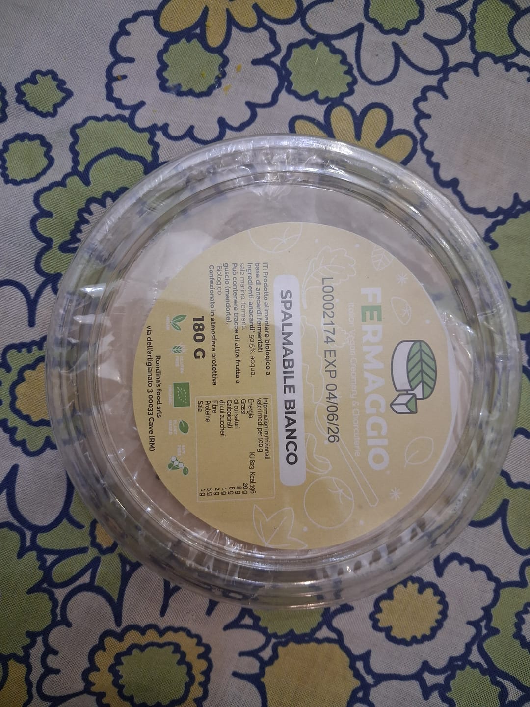 Customer photo review of Cremoso di anacardi Bianco Bio 180g