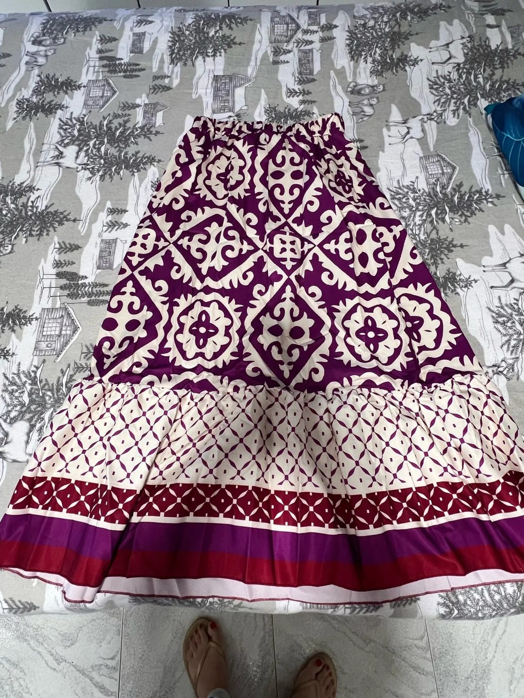 Customer photo review of Zara Boho Printed Midi Swing Skirt
