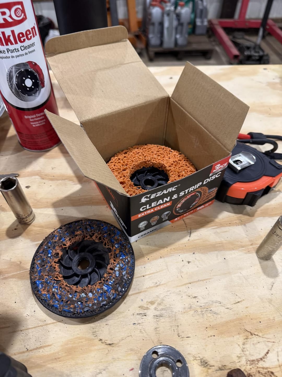 Customer photo review of Stripping Discs 4-1/2" Paint & Rust Removal Wheels for Angle Grinder, Clean and Remove Coatings, Scaling, Welds and Oxidation