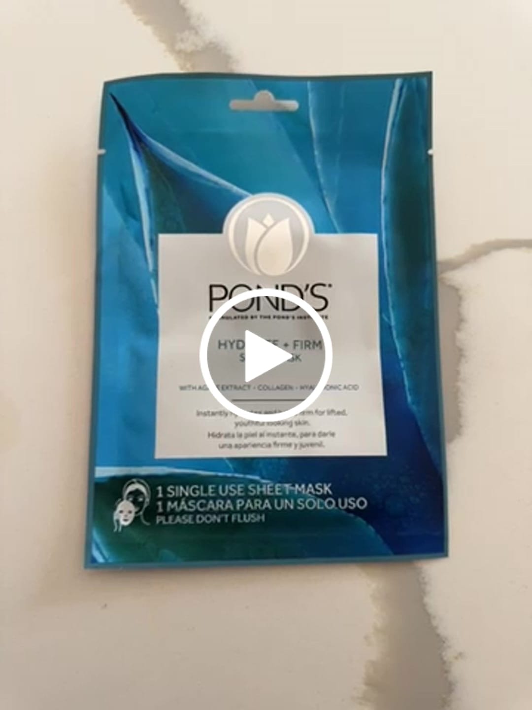 Customer video review of Pond's Face Sheet Mask Hydrate n Firm