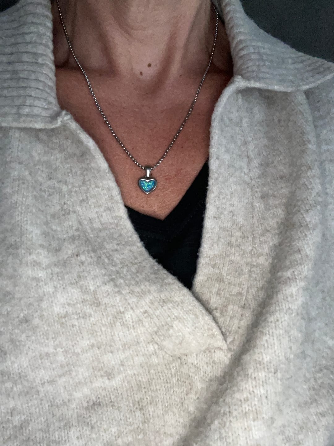 Customer photo review of Sweet Memories Heart Pendant Stainless Steel