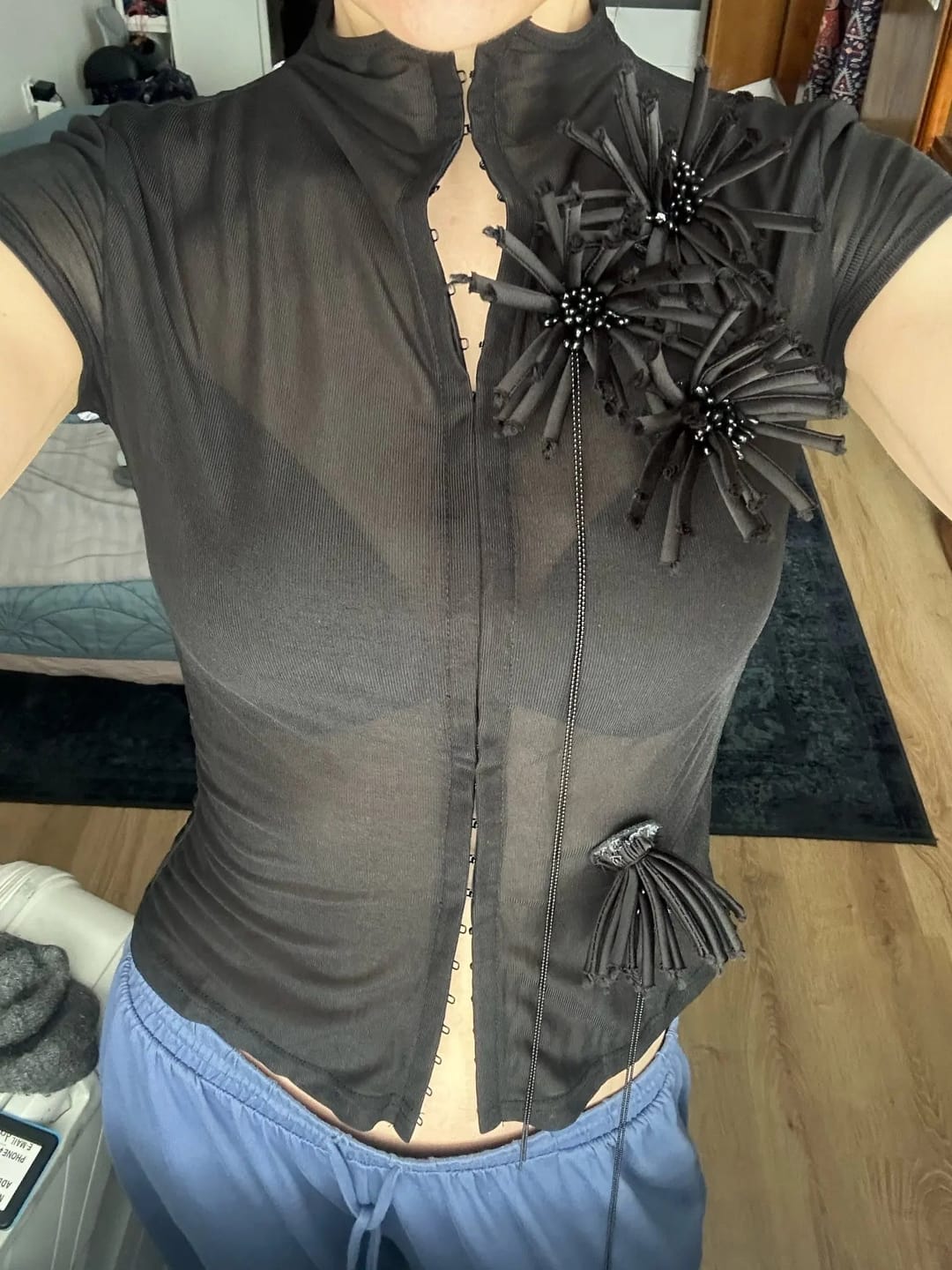 Customer photo review of Ambre Tassel Applique Crop Top