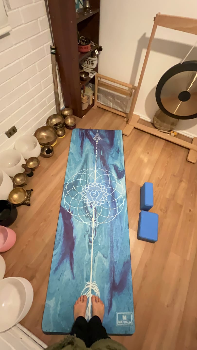 Customer photo review of Mat de Yoga EcoTravel Vishuddha – Chakra Garganta  (1.5mm)