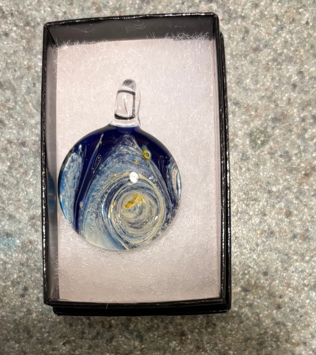 Customer photo review of Nightswirl Cremation Pendant