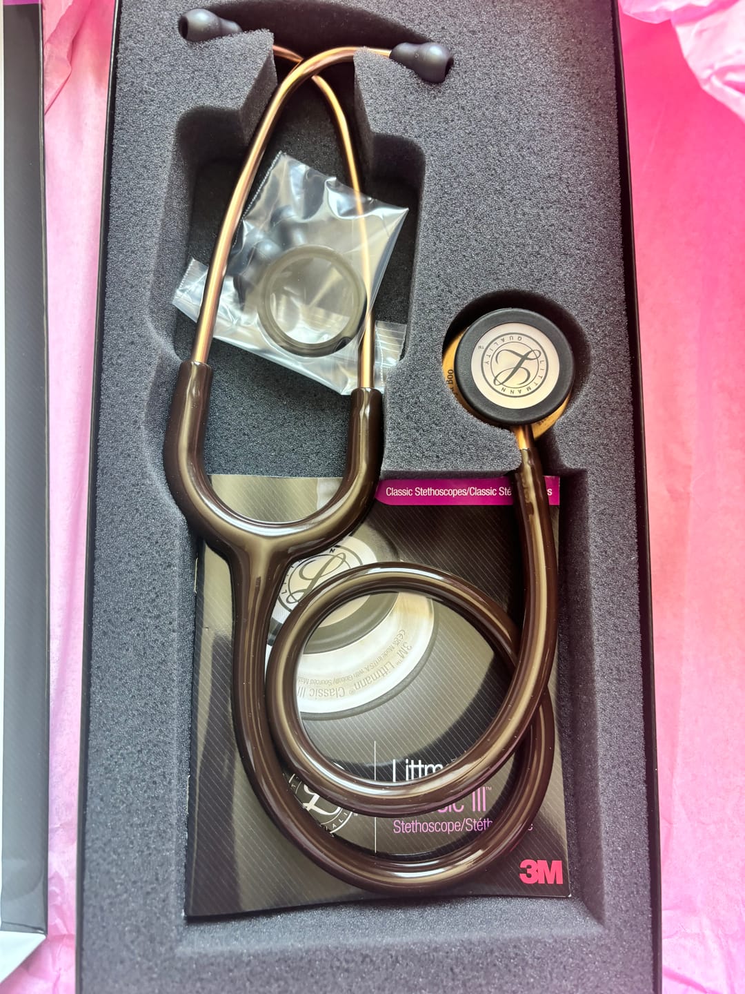Customer photo review of Littmann Classic III Monitoring Stethoscope: Chocolate & Copper 5809