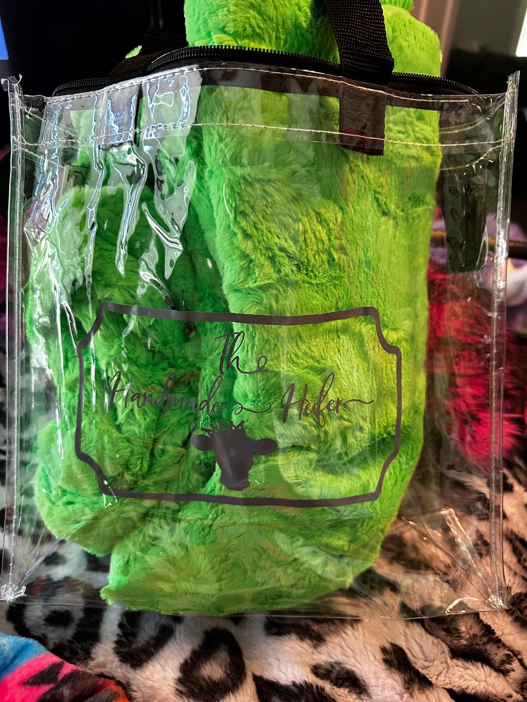 Customer photo review of The Handmade Heifer Clear Tote Bag