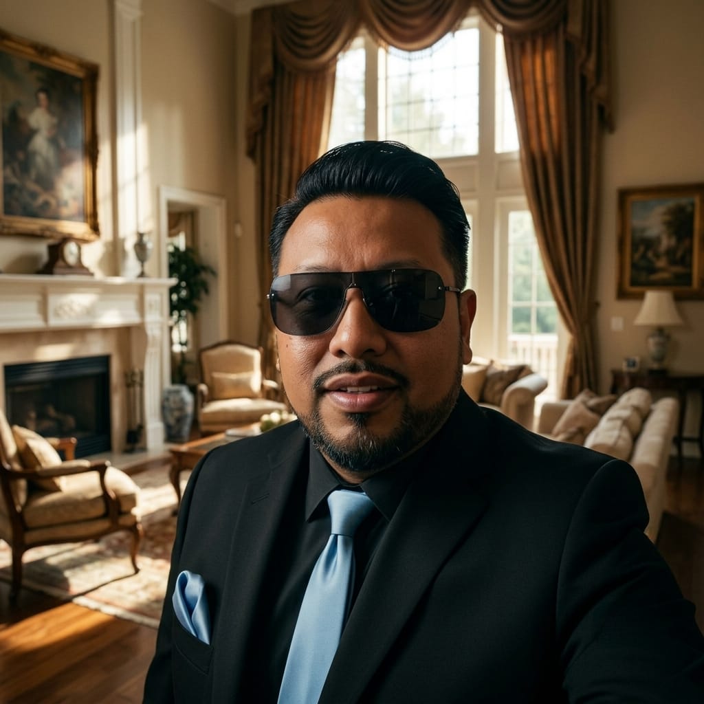 Customer photo review of Dusty Blue Satin Tie Set