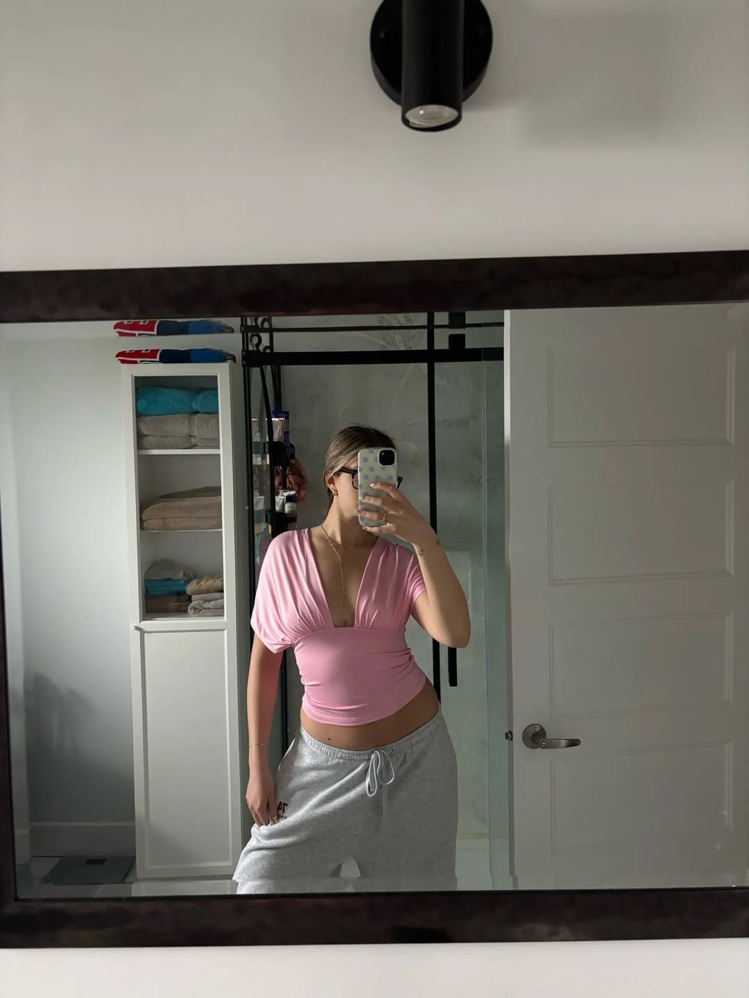Customer photo review of Emiliana Lace-Up Crop Tank Top