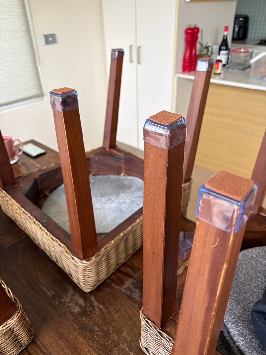 Customer photo review of Square Felt Silicone Chair Leg Protectors | Extra-Durable Chair Floor Protectors