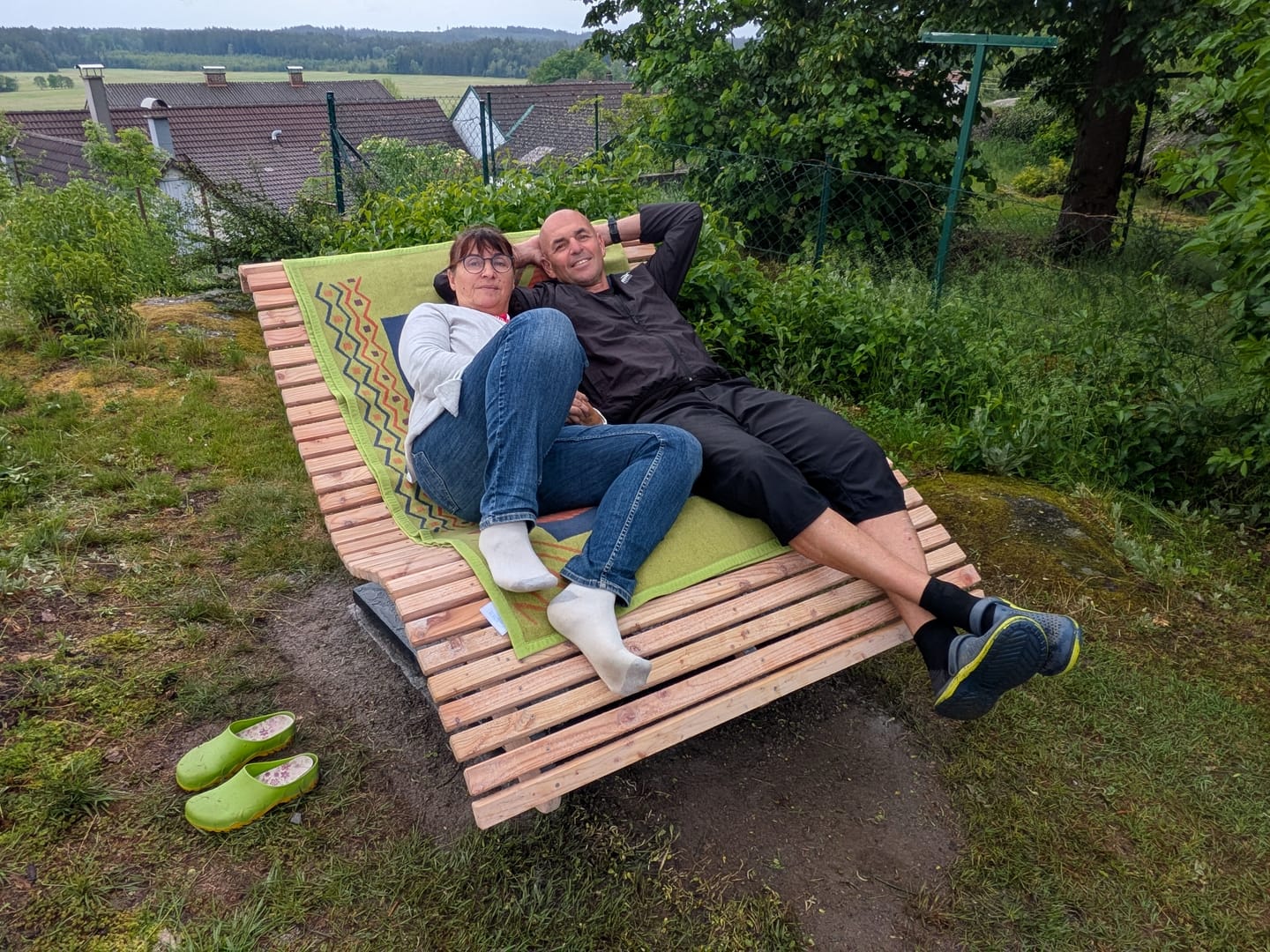 Customer photo review of Doppelliege Schwungliege "Tegernsee" Wellenliege mit Drehgestell
