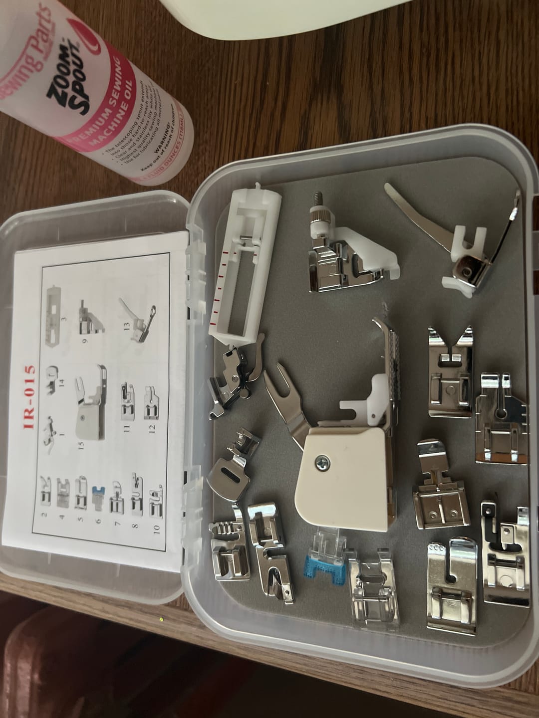 Customer photo review of Low Shank 15 Piece Foot Kit #5011-LBL