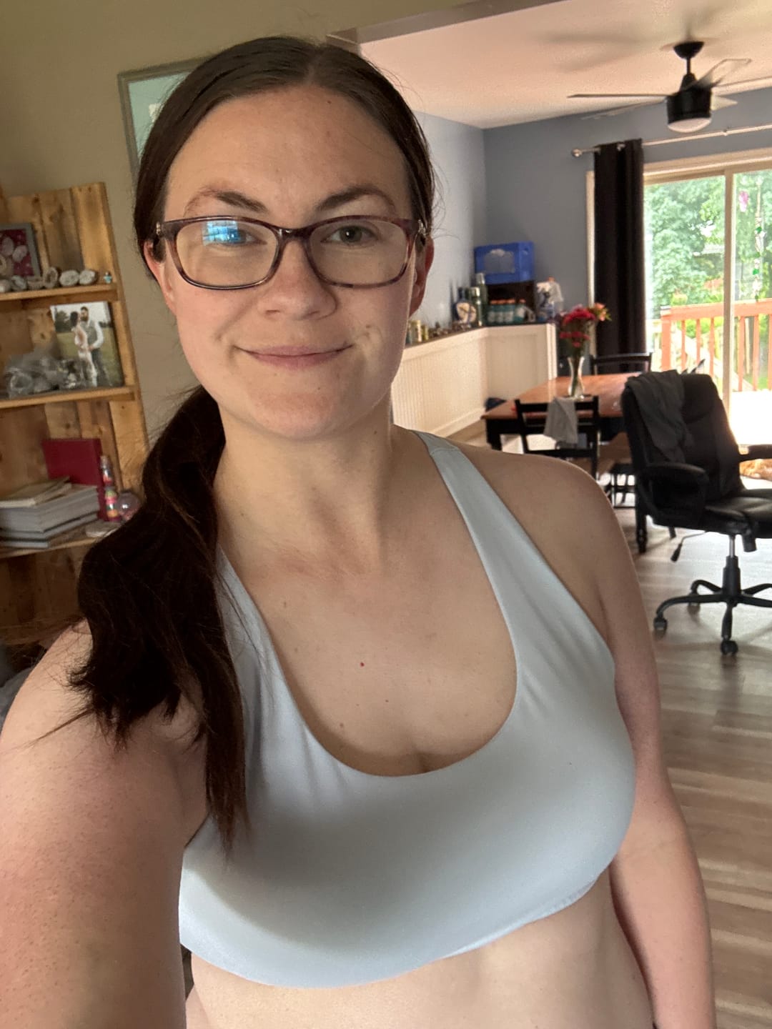 Customer photo review of DAYDREAM Perfect Scoop Neck Racerback Sports Bra