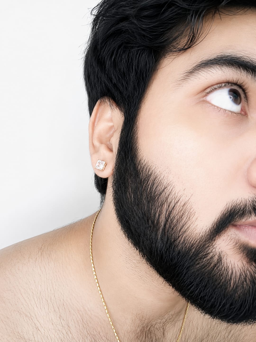 Customer photo review of Golden Classy Zirconia Stud For Him
