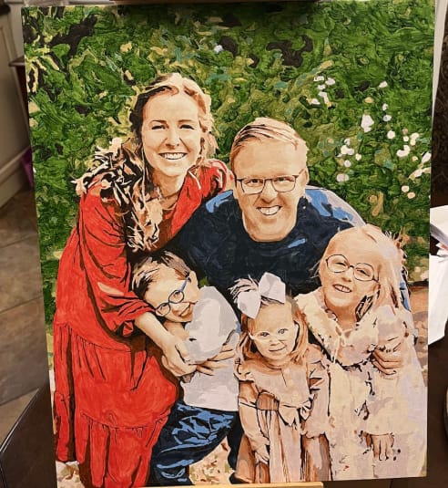 Customer photo review of Custom Paint By Numbers - Personalized Portraits Art