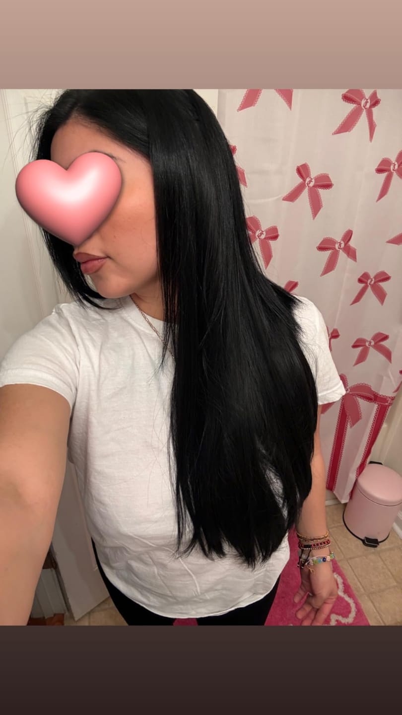 Customer photo review of Virgin XO Invisible Weft Butterfly Weft Extensions Jet Black #1