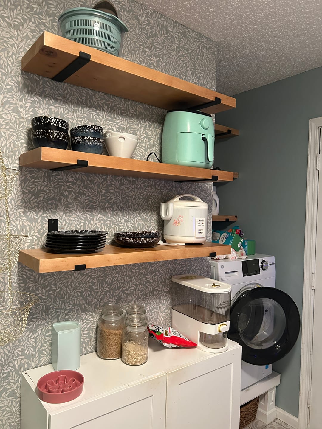 Customer photo review of Rustic Shelves with Brackets