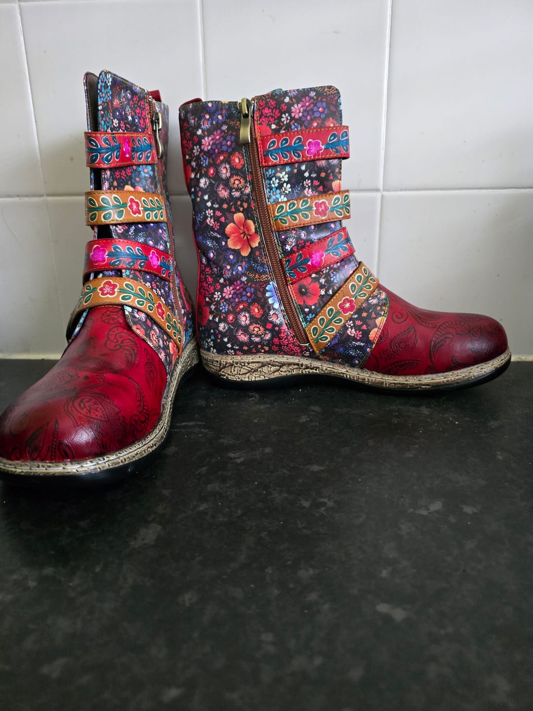 Customer photo review of Vintage Painted Boots