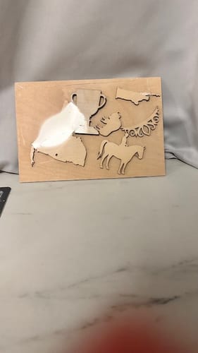 Customer photo review of Unfinished Wood Horse Riding Shape - Sport - Animal - Craft - up to 46" DIY