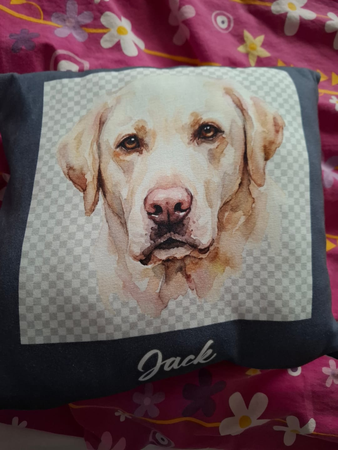 Customer photo review of Haustier Fotokissen Aquarell