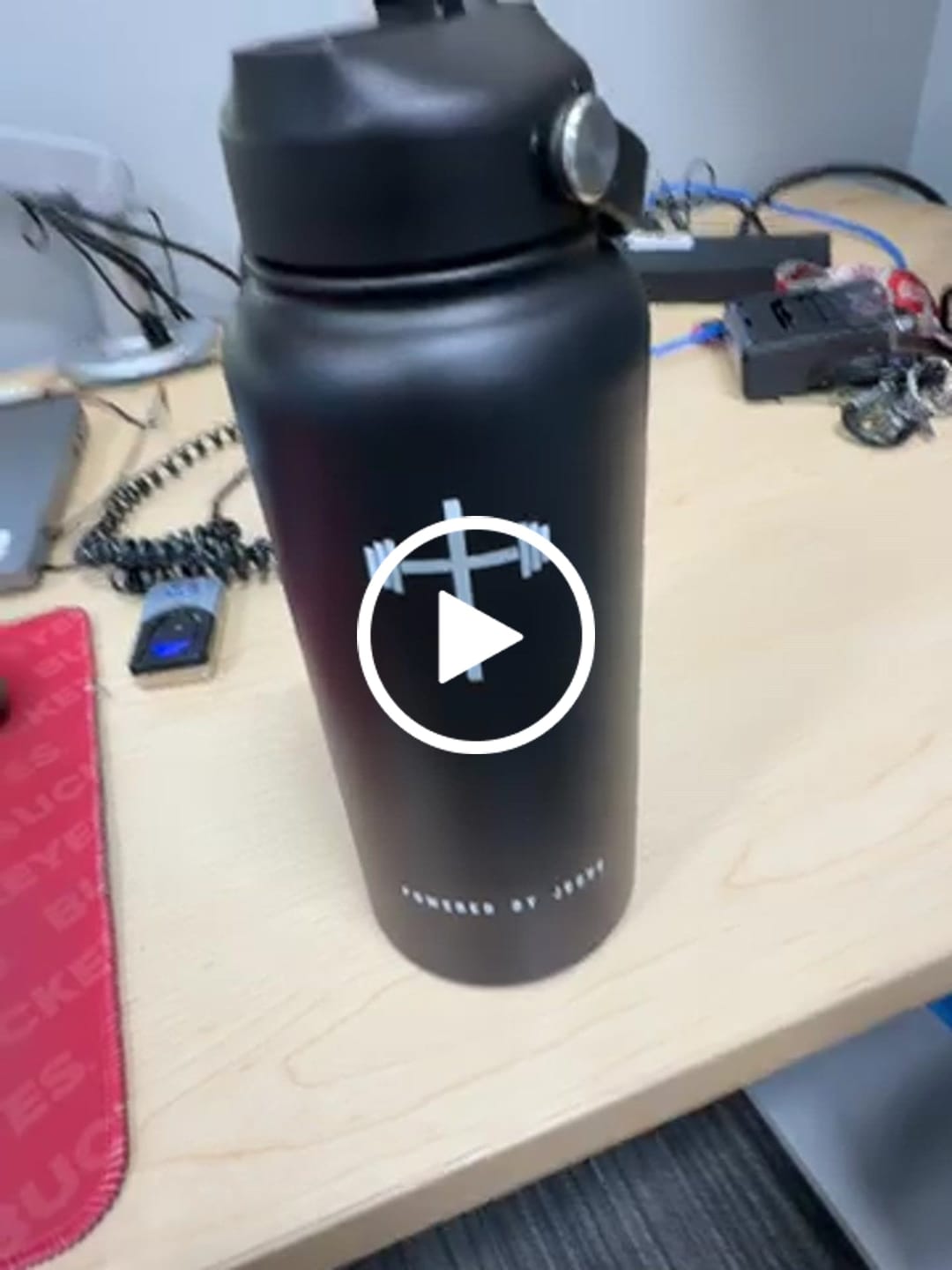 Customer video review of Powered By Jesus 32oz Insulated Water Bottle