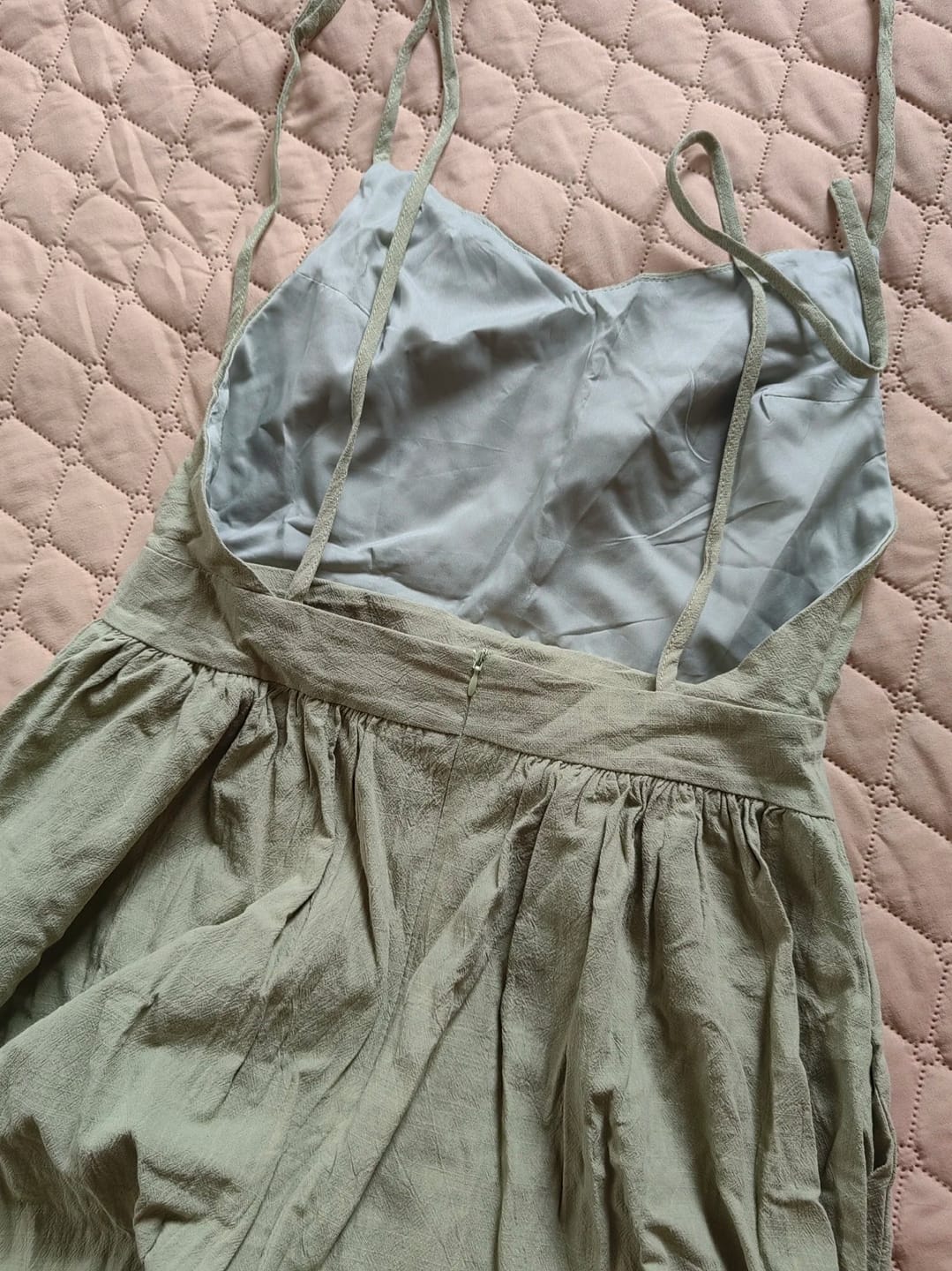 Customer photo review of Elisabeta Backless Tie-Strap Midi Dress