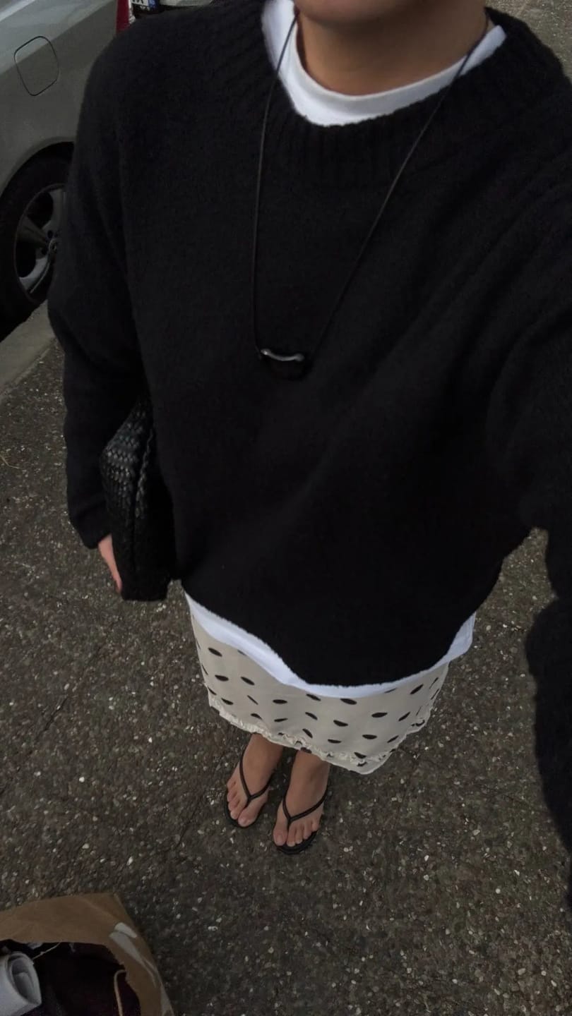 Customer photo review of Delilah Sheer Mesh Midi Skirt