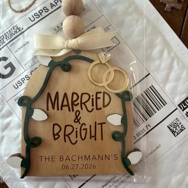Customer photo review of Newlywed Christmas Ornament