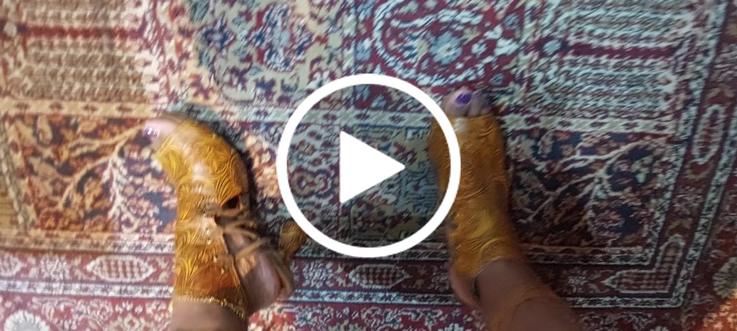 Customer video review of Vintage Handmade Scroll Carved Sandals