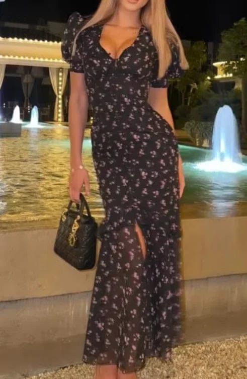 Customer photo review of Jacinta Floral Puff Sleeve Maxi Dress