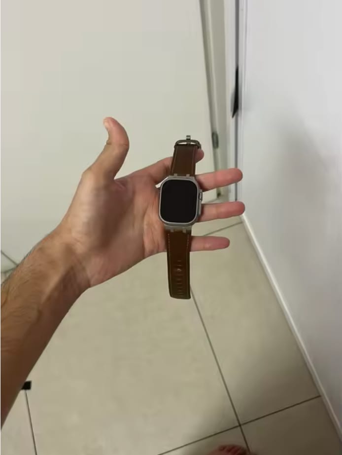 Customer photo review of Cowhide Leather Band for Apple Watch
