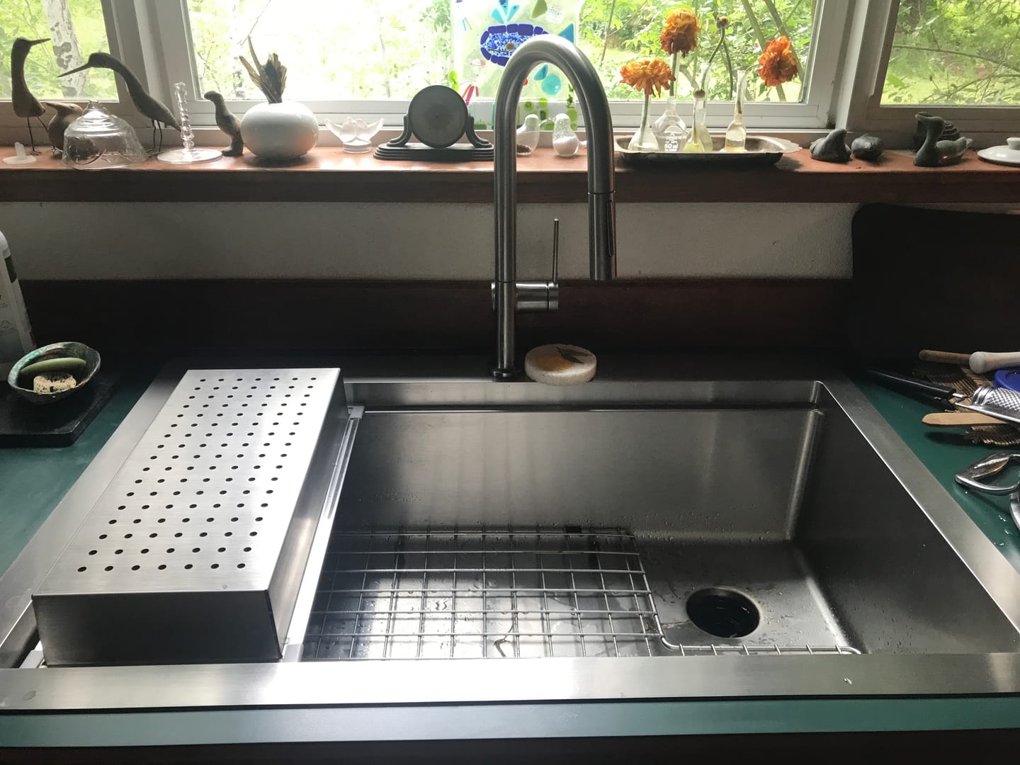Customer photo review of 33" Top-Mount Workstation Sink – 16 Gauge Stainless Steel Single Bowl – Right Offset Drain – Seamless Drain (5TMLS33R)