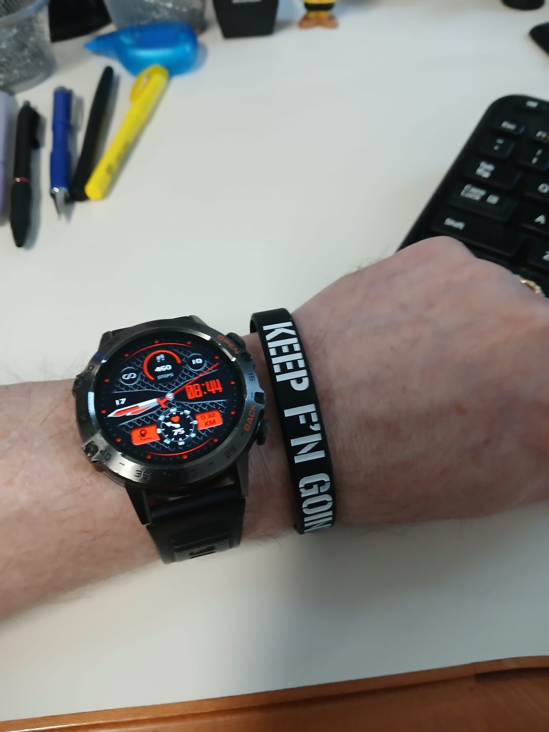 Customer photo review of Keep F'N Going - Silicone Bracelet