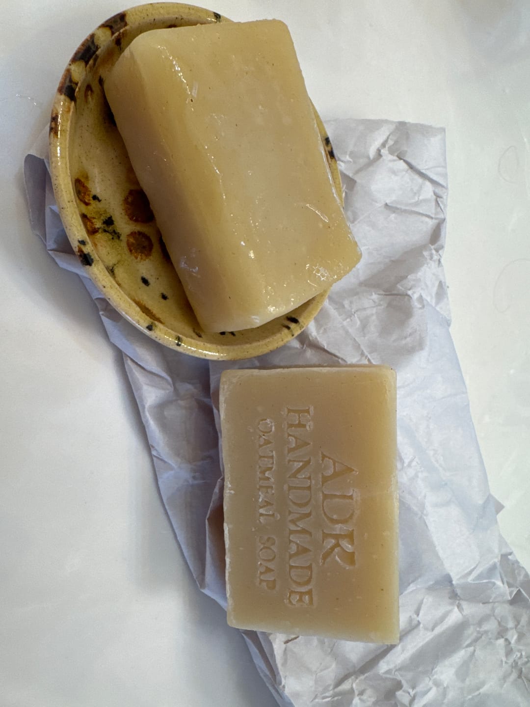 Customer photo review of Oatmeal Soap Bar 4 oz Unwrapped