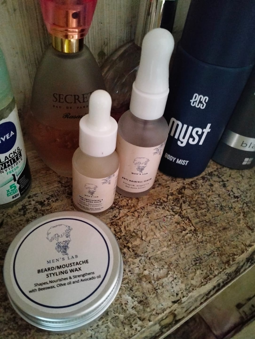 Customer photo review of Anti hairfall & beard care Bundle (Anti Hair Fall Serum + Beard/Moustache Wax)