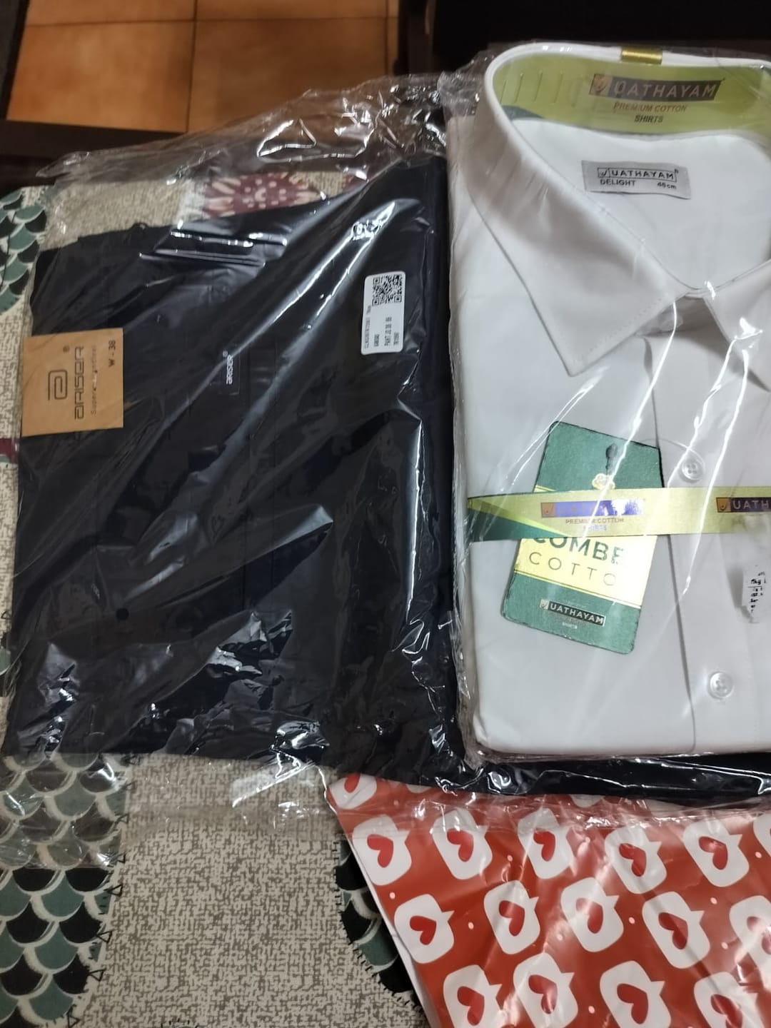 Customer photo review of Delight + Kansas - White Shirt with Blue Trouser Combo For Men | Uathayam