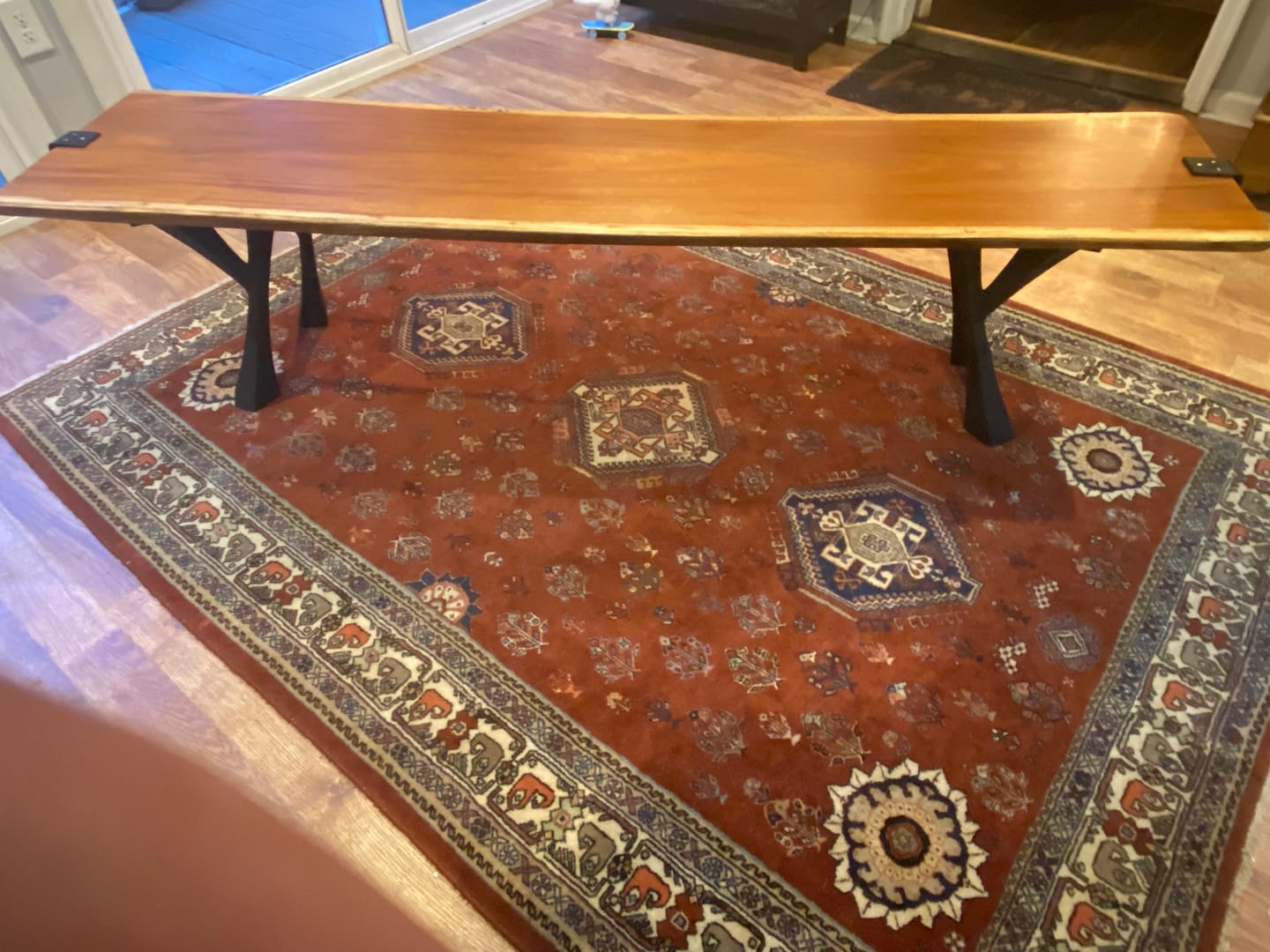 Customer photo review of Bench Legs 115 Yami 16" H Mid-Century Modern Style