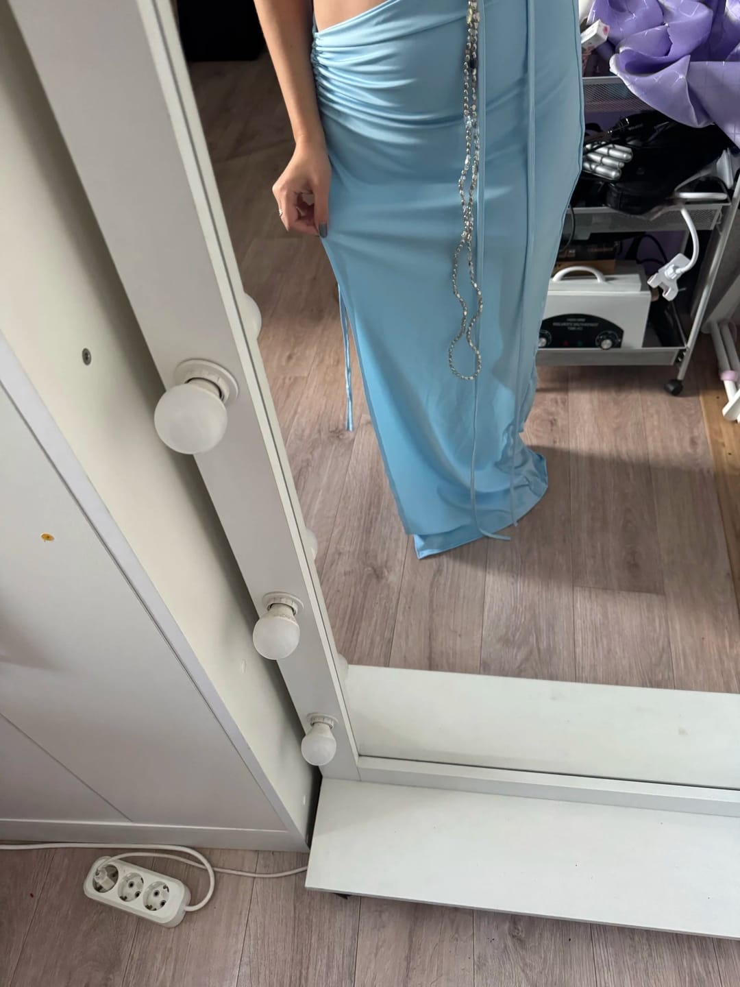 Customer photo review of Beatrice Ruched Cut-out Waist Maxi Dress