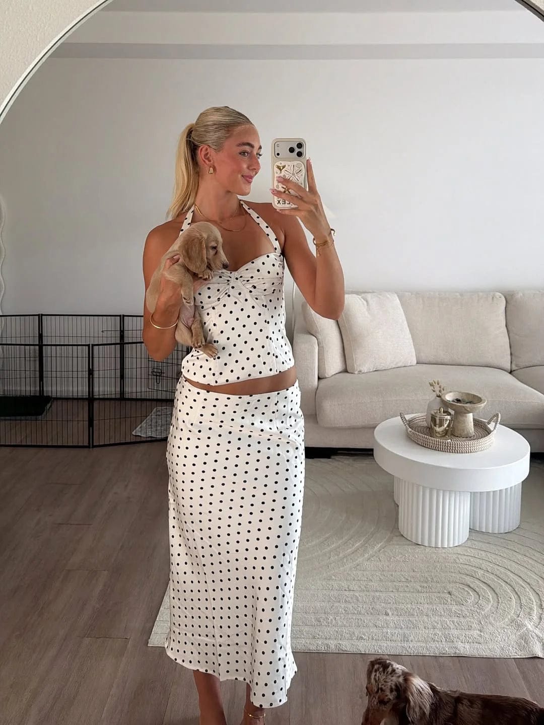 Customer photo review of Hana Polka Dot Two-Piece Maxi Set