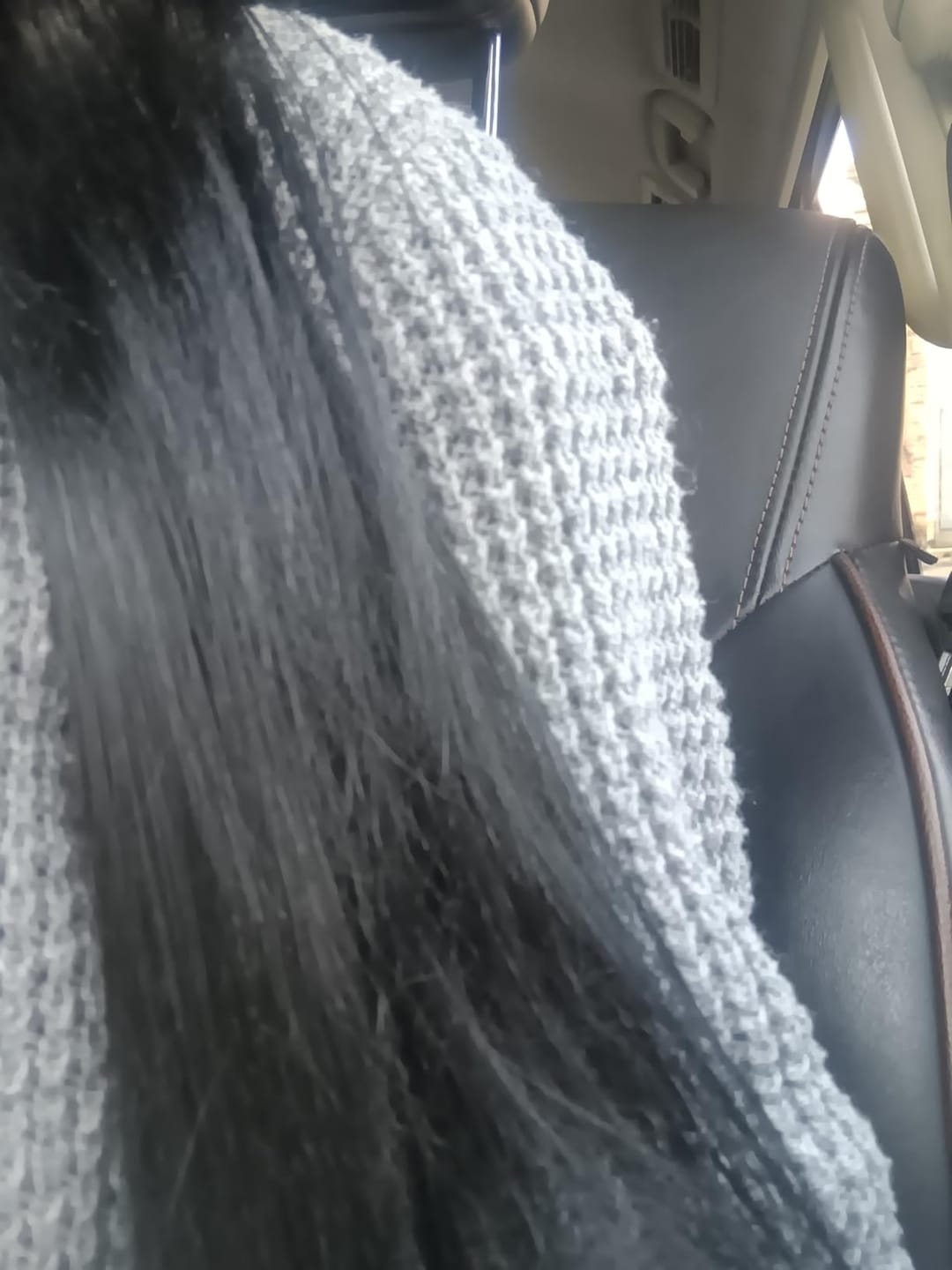 Customer photo review of Virgin Flat Silk Weft Hair Extensions Jet Black #1