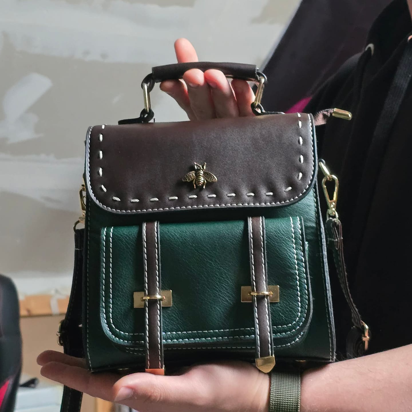 Customer photo review of Bee Vegan Leather Backpack Handbag - 3 Colours