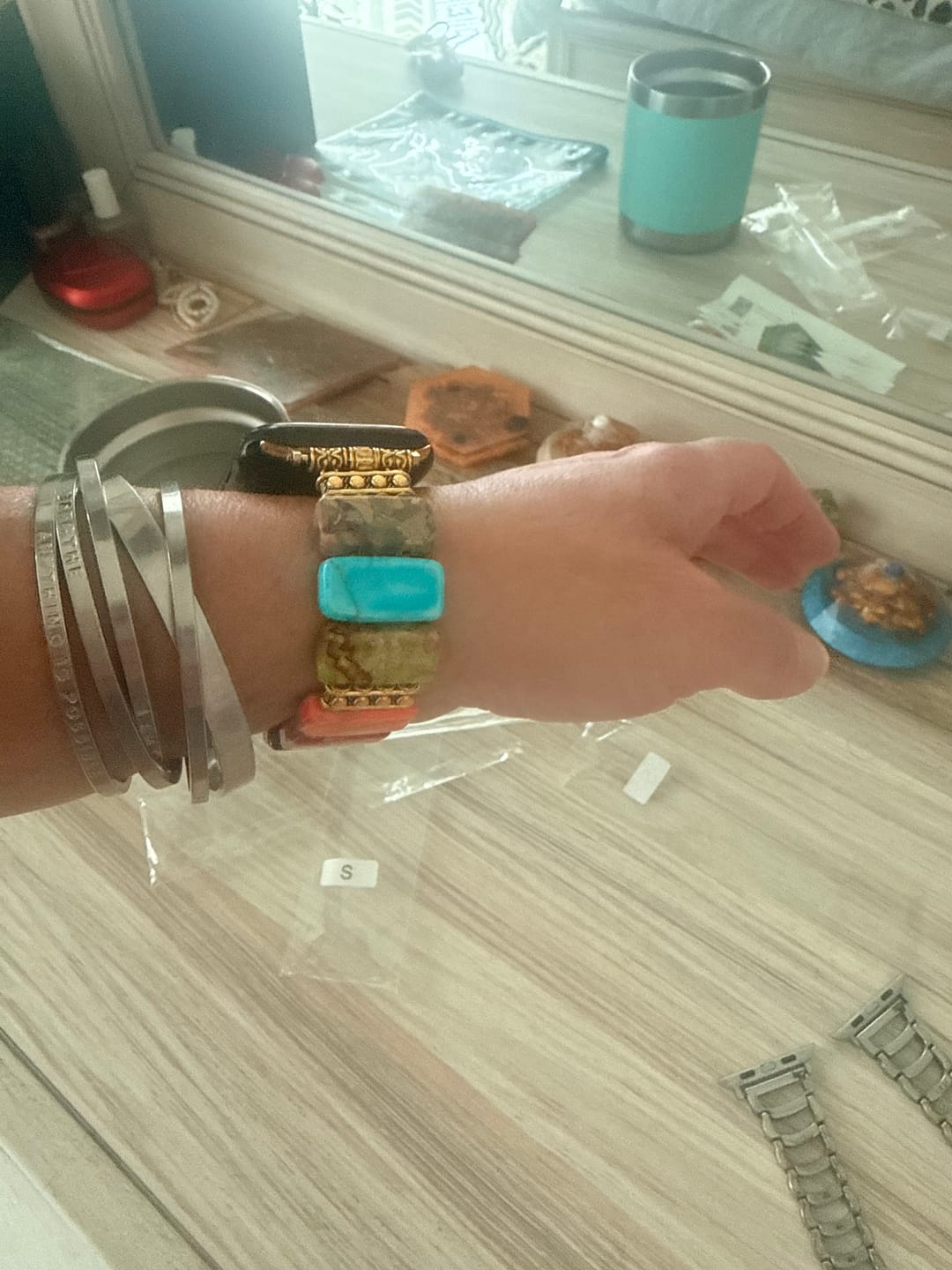 Customer photo review of Chic Chakra Stretch Apple Watch Strap