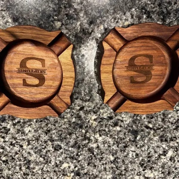 Customer photo review of Personalized Name Walnut Cigar Ash Tray for Dad,Grandpa,Boyfriend,Friend