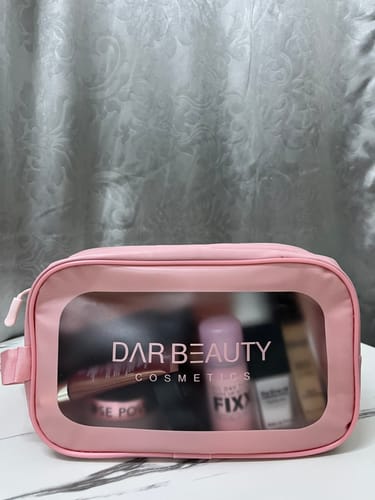 Customer photo review of حقيبة مستحضرات التجميل الشفافة المقاومة للماء - زهري
