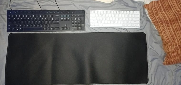 Customer photo review of XXL Black Desk Mat – Extended Non-Slip Mouse Pad for Gaming & Office